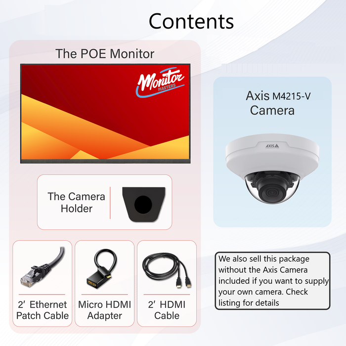 22" POE Powered PVM Public View Monitor with AXIS M4215-V Camera