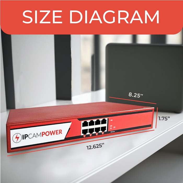 IPCamPower 4 Port 802.3bt POE++ Extreme Power POE Injector Hub, 95 Watts on Each Port, 380 Total Watts Budget, Up to 10G 10/100/1000/10000 Speeds Each Port