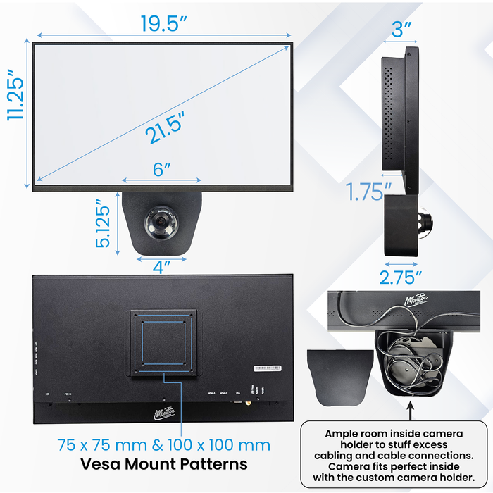 22" POE Powered PVM Public View Monitor with AXIS M4215-V Camera