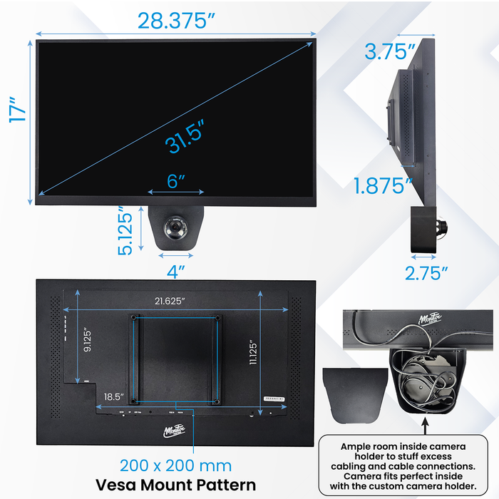 32" POE Powered PVM Public View Monitor with AXIS M42 Series IP Camera Holder