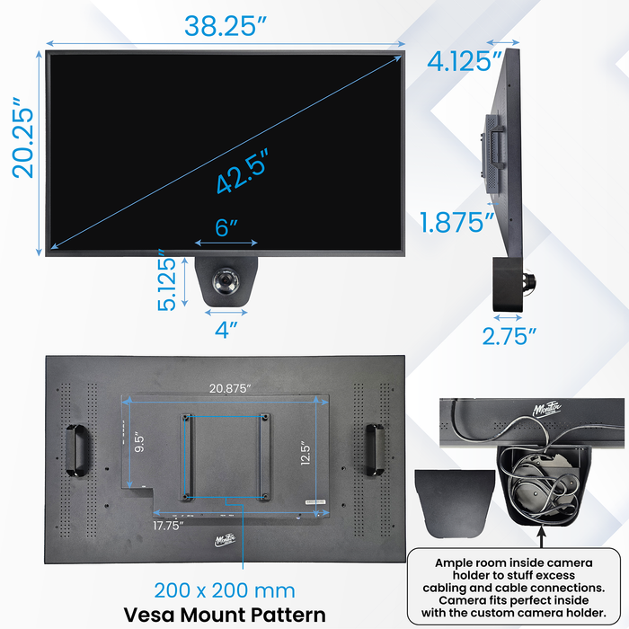 43" POE Powered PVM Public View Monitor with AXIS M42 Series IP Camera Holder