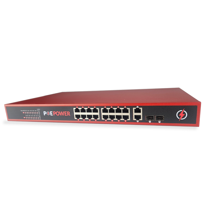 POEPower 16 Port 802.3bt POE++ Extreme Power Gigabit POE Switch, 90 Watts on Each Port, 1200 Total Watts Budget, 4 Additional Ethernet & SFP Uplinks, 10/100/1000