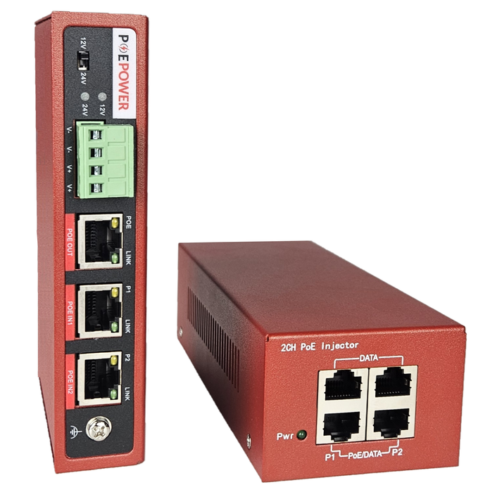 Extreme Power 144 Watt POE to 12V or 24V Converter w/ POE Pass Through 802.3bt, Gigabit POE Power Splitter and Injector Combo