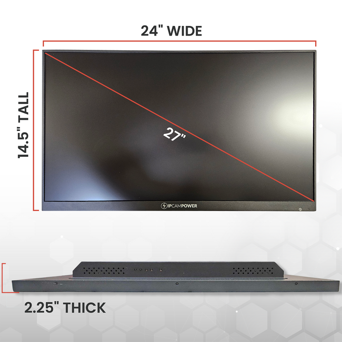 27" 1080p POE-Powered "1 Cable Monitor" - Receives Power, HDMI, and USB transmission over 1 Ethernet Cable