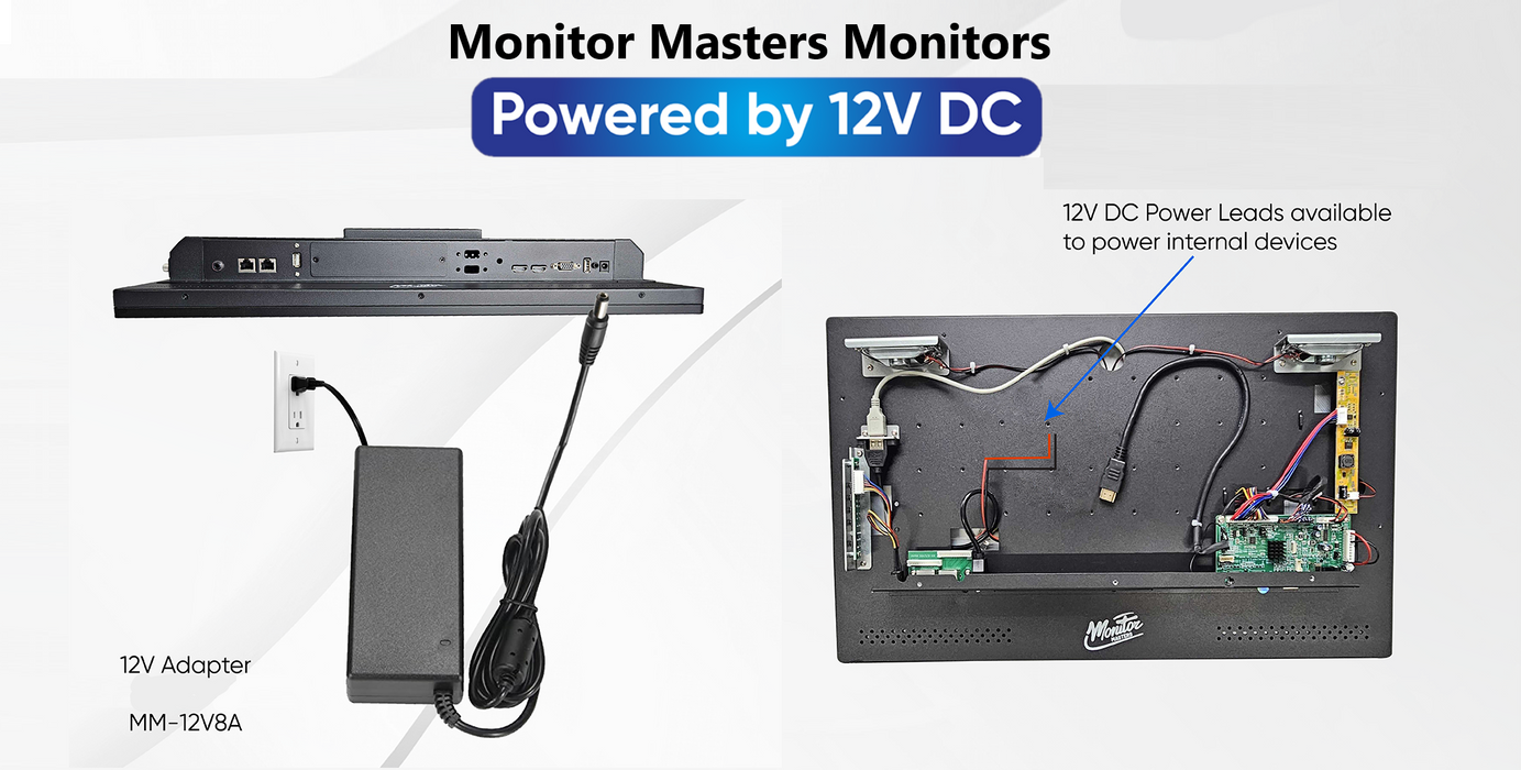 12V DC Power Supply for Monitor Master Monitors - 8 Amp (96 Watts) MM-12V-8AMP