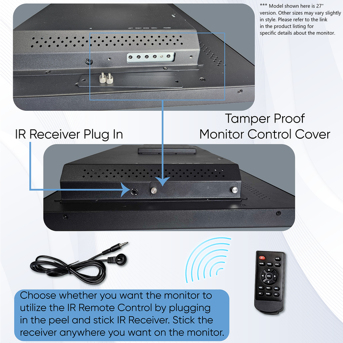 22" 1080p PVM POE Powered Public View Monitor With Ubiquiti Unifi G5 Turret Ultra Camera Holder