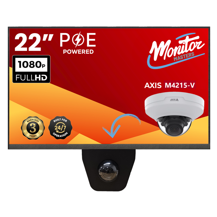 22" POE Powered PVM Public View Monitor with AXIS M4215-V Camera