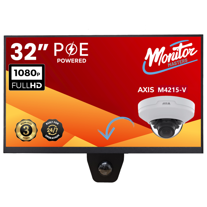 32" POE Powered PVM Public View Monitor with AXIS M4215-V Camera