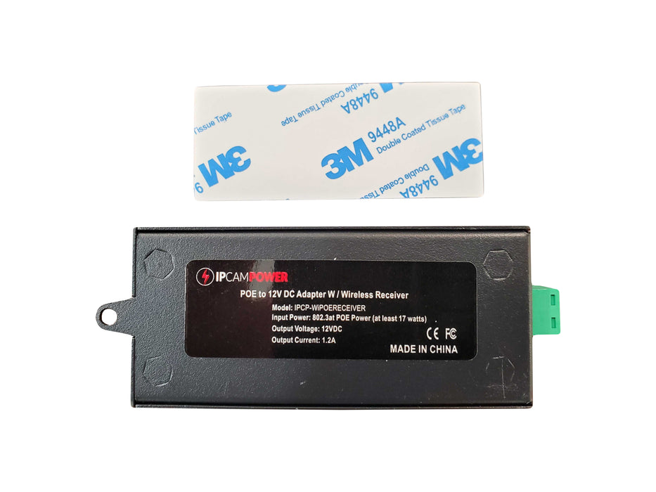POE to 12V DC Converter with Wireless Receiver (Requires Our Compatible Wireless Toggle Switch)