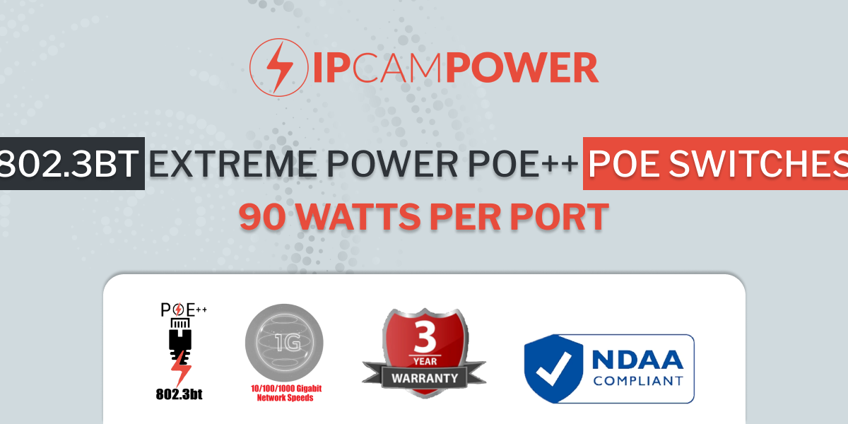 802.3bt Extreme Power POE++ POE Switches - 90 Watts Per Port — IPCamPower