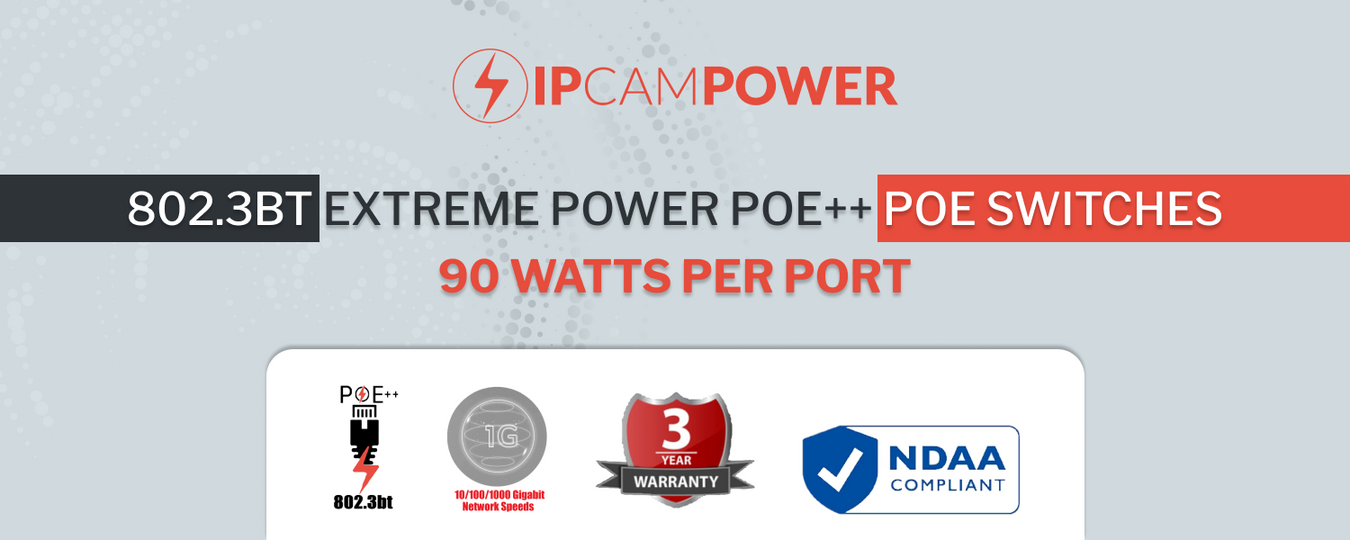 802.3bt Extreme Power POE++ POE Switches - 90 Watts Per Port