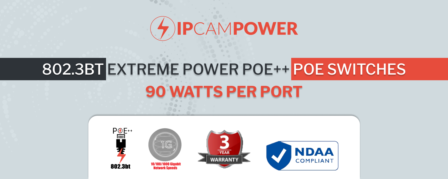 802.3bt Extreme Power POE++ POE Switches - 90 Watts Per Port — IPCamPower