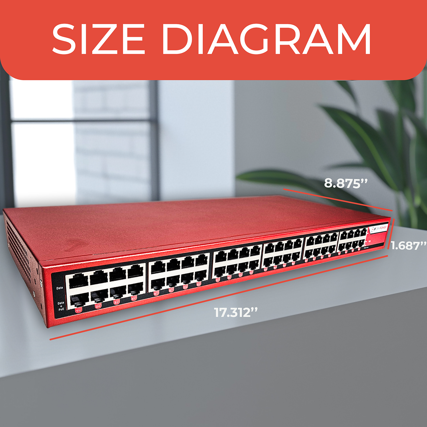 IPCamPower 24 Port 802.3bt POE++ Extreme Power POE Injector Hub, 90 Wa