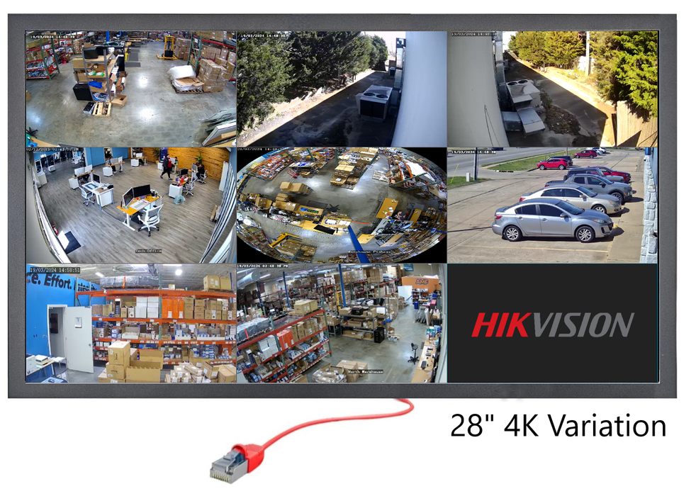 POE Powered Spot Monitor with Internal Hikvision 8 Channel IP Camera Decoder