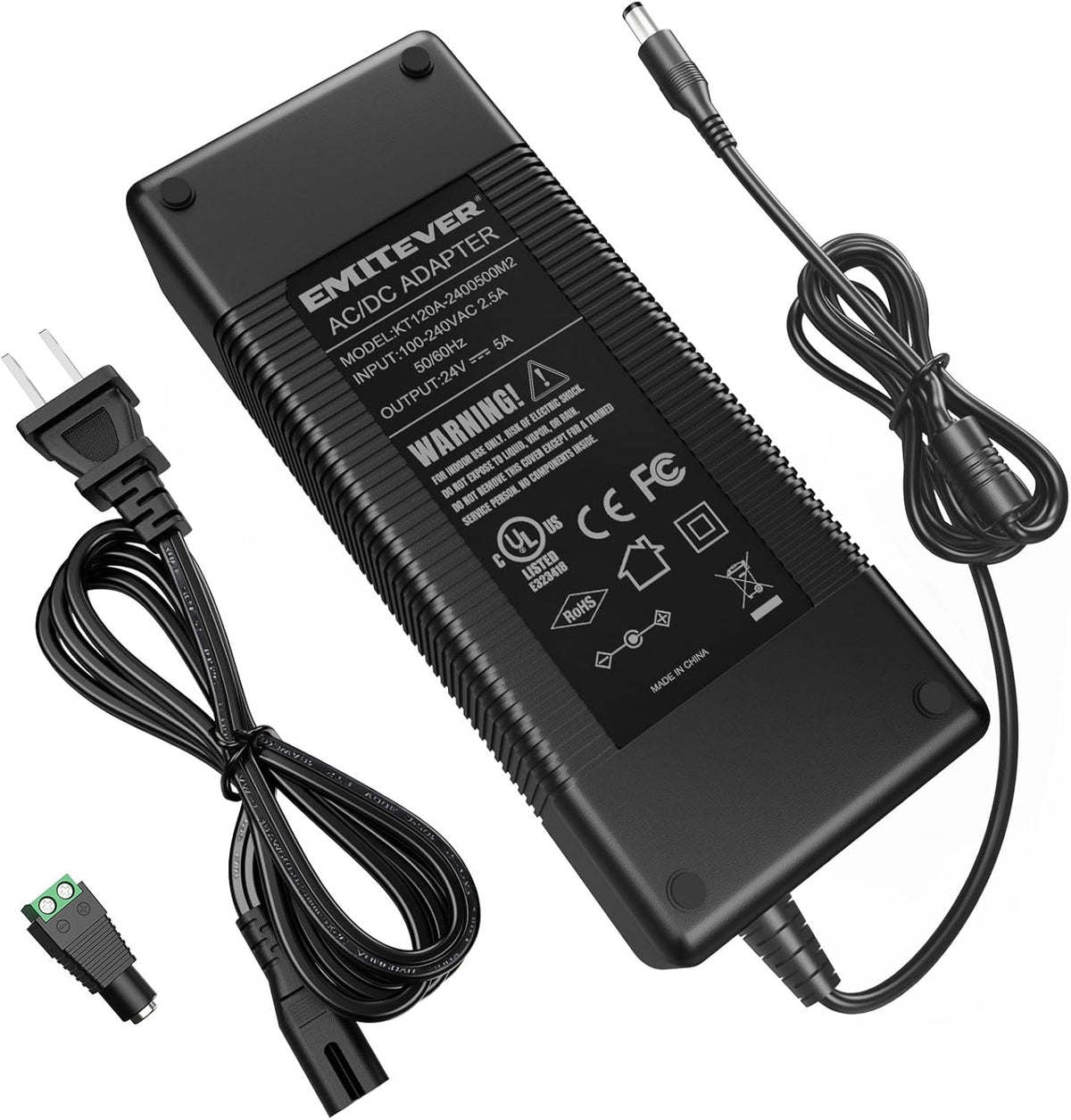 24V DC Power Supply for Monitor Master Monitors - 5 Amp (120 Watts) MM ...