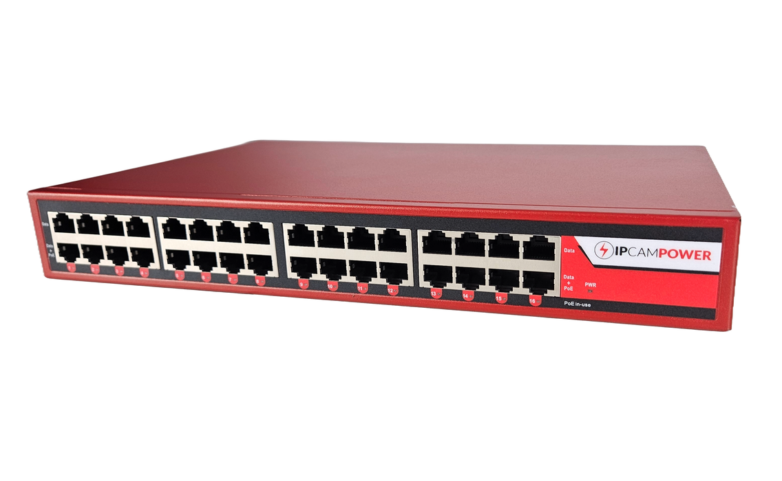 IPCamPower 16 Port 802.3bt POE++ Extreme Power POE Injector Hub, 90 Watts on Each Port, 450 Total Watts Budget, 10G 10/100/1000/10000 Speeds Each Port
