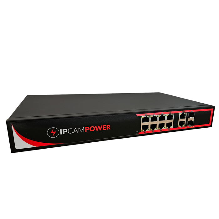 IPCamPower 8 Port 802.3bt POE++ Extreme Power Gigabit POE Switch, 90 Watts on Each Port, 600 Total Watts Budget, 4 Additional Ethernet & SFP Uplinks, 10/100/1000