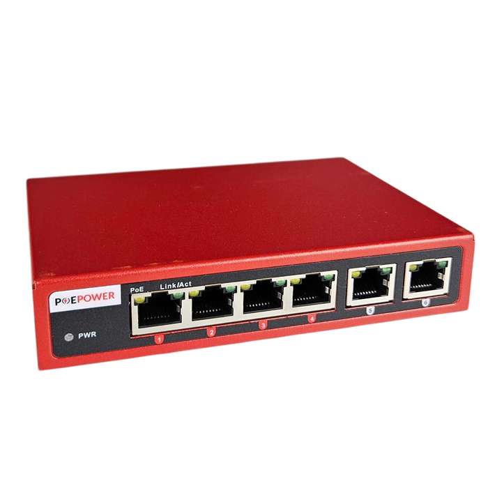 POEPower 4 Port 802.3bt POE++ Extreme Power Gigabit POE Switch, 90 Watts on Each Port, 250 Total Watts Budget, 2 Additional Uplinks, 10/100/1000