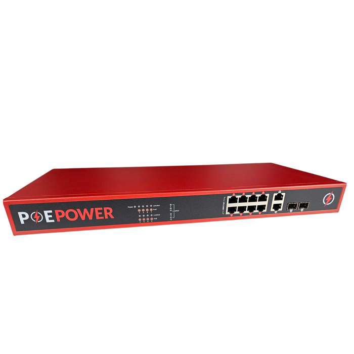 POEPower 8 Port 802.3bt POE++ Extreme Power Gigabit POE Switch, Full 90 Watts on Each Port, 770 Total Watts Budget, 4 Additional Ethernet & SFP Uplinks, 10/100/1000