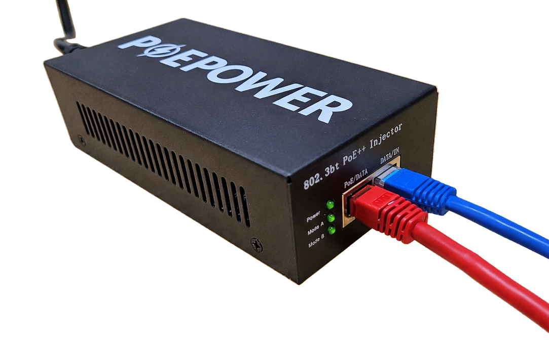 POEPower Ultra High Power 802.3bt 90 Watt POE ++ Injector Gigabit 10/100/1000, Rugged Metal Case, Powers IP Cameras, POE Lighting, Access Control