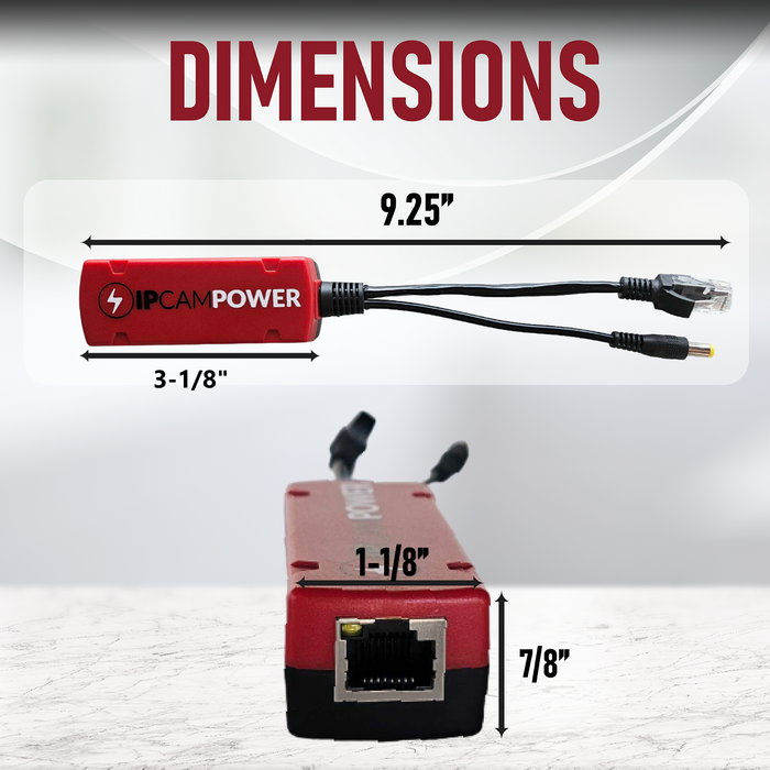 POE to 12V DC Converter w/ POE Pass Through, 802.3af/at, Gigabit POE Power Splitter and Extender