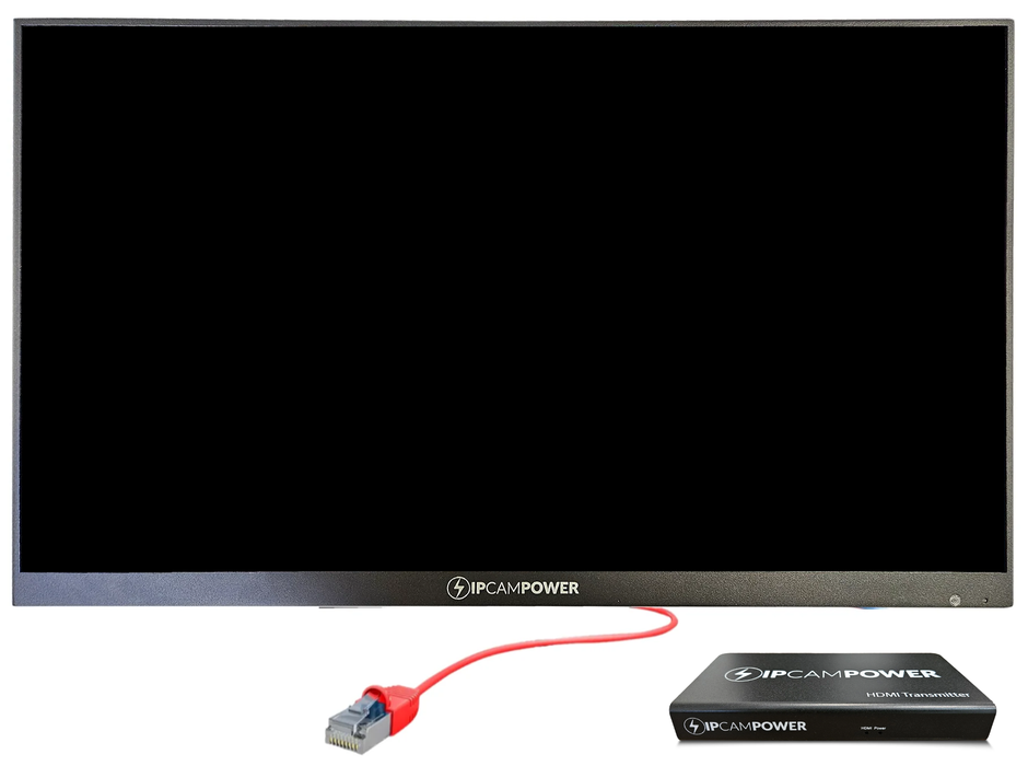 27" 1080p POE-Powered "1 Cable Monitor" - Receives Power, HDMI, and USB transmission over 1 Network Cable