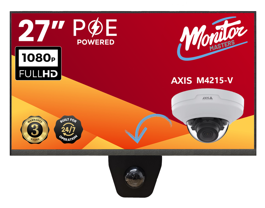 27" POE Powered PVM Public View Monitor with AXIS M4215-V Camera