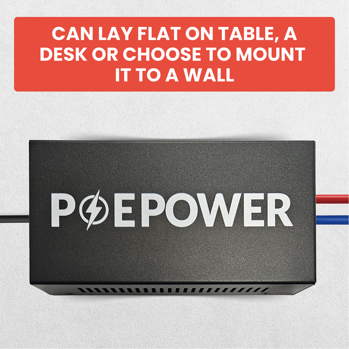 POEPower Ultra High Power 802.3bt 90 Watt POE ++ Injector Gigabit 10/100/1000, Rugged Metal Case, Powers IP Cameras, POE Lighting, Access Control