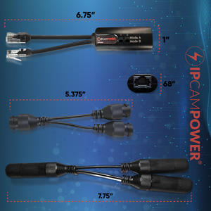 IPCamPower POE Combiner Splitter Adapter, Run 2 IP Cameras on 1 Cable