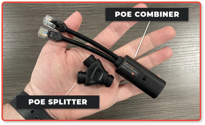 IPCamPower POE Combiner Splitter Adapter, Run 2 IP Cameras on 1 Cable