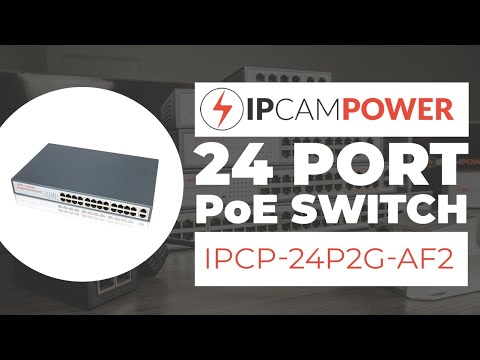 Buy IPCamPower 24 Port POE Network Switch W/ 2 Gigabit Uplink Ports, Designed for IP Cameras, POE+ Capable of Pushing 30 Watts per Port