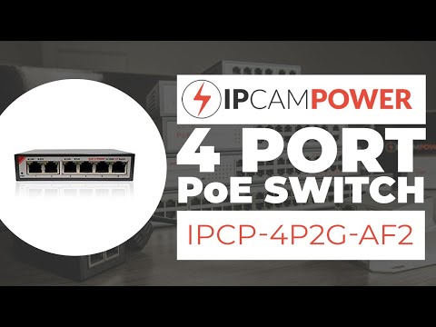 IPCamPower 4 Port 802.3bt POE Network Switch W/ 2 Uplink Ports | POE++  Capable of Pushing 60 Watts per Port | 250 Watts Total Budget IPCP-4P2G-BT1